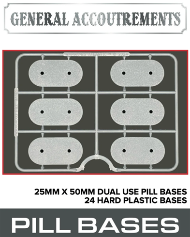 General Accoutrements: 25mm x 50mm Pill Dual Use Bases (24)