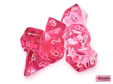 Terningsæt RPG: Translucent Pink