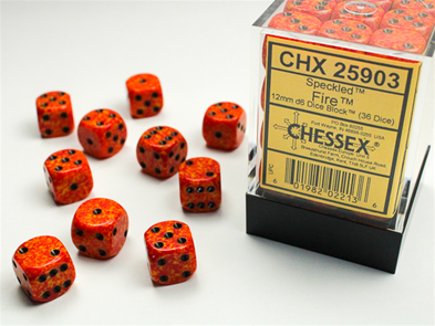 Terningsæt D6: Speckled Fire (12 mm)