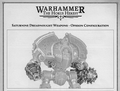 Legiones Astartes: Saturnine Dreadnought Weapons Ophion