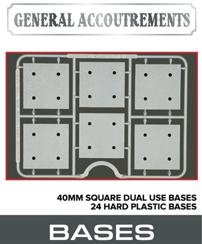 General Accoutrements: 40mm Dual Use Square Bases (24)