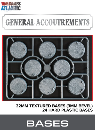 General Accoutrements: 32mm Round Texture Bases (24)
